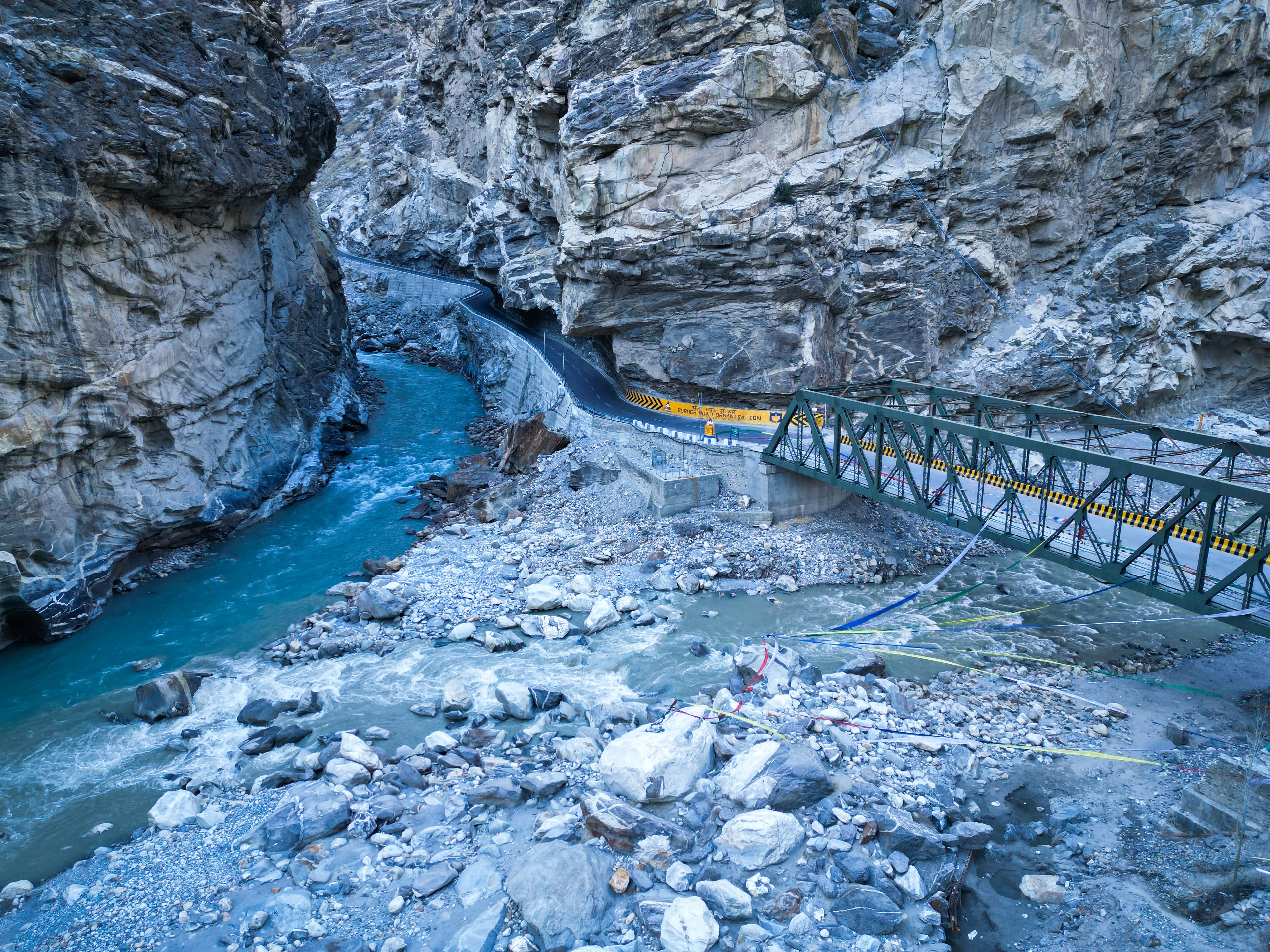 Motorcyclists riding through Spiti valley