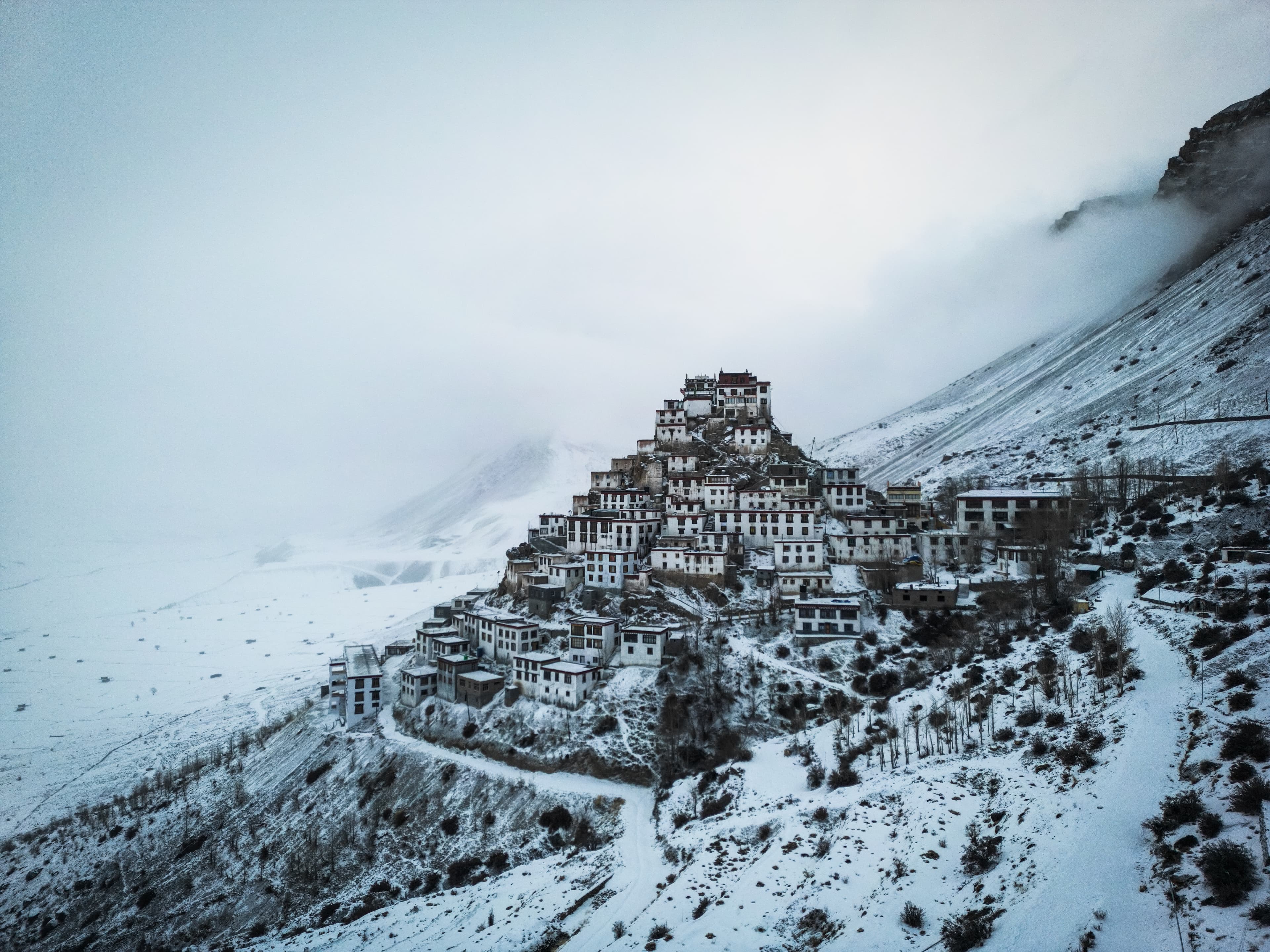 Scenic mountain valley at sunset